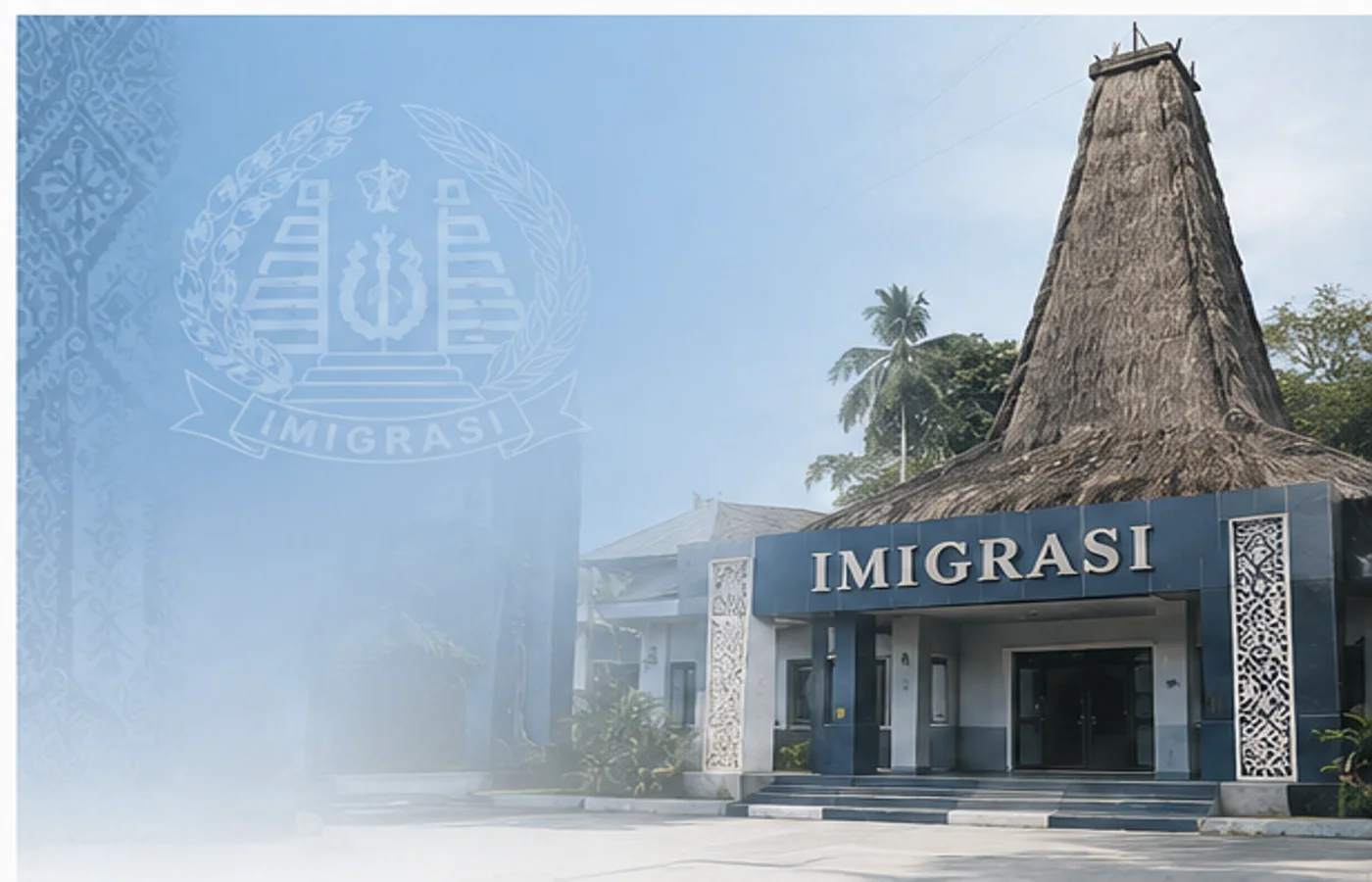 Kantor Imigrasi Sumba Barat dengan arsitektur khas Sumba